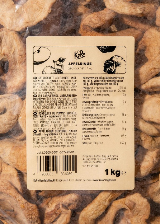Produktbild KoRo Getrocknete Apfelringe (1000g) (1000 g)