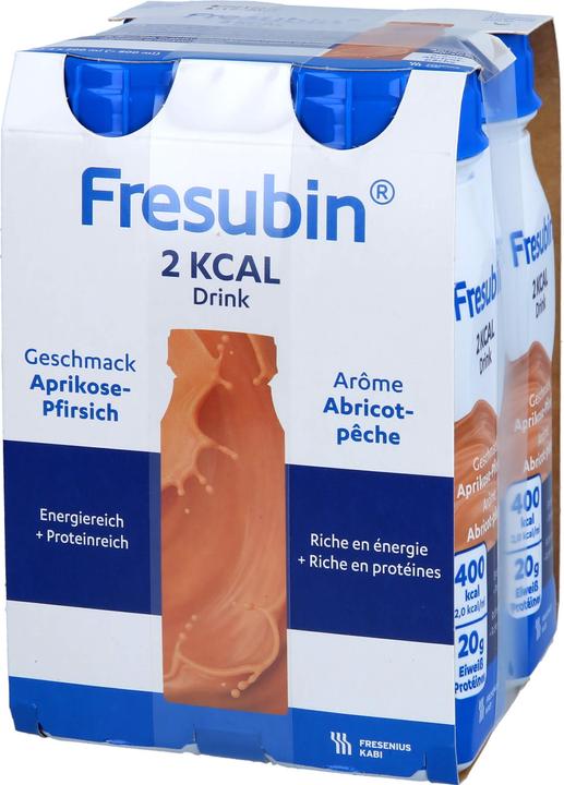 Produktbild Fresubin 2 kcal Drink Aprikose-Pfirsich, 4 x 200 ml (4 Stück, Flüssigkeit, 978 g)