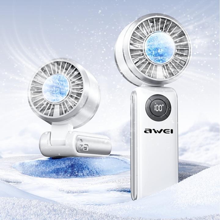 Actual product image Awei Handheld fan F39 Fast Ice white