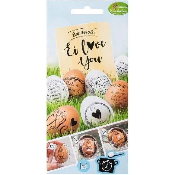 Heitmann, Osterdeko, Eierbanderole Ei love you (1 x)