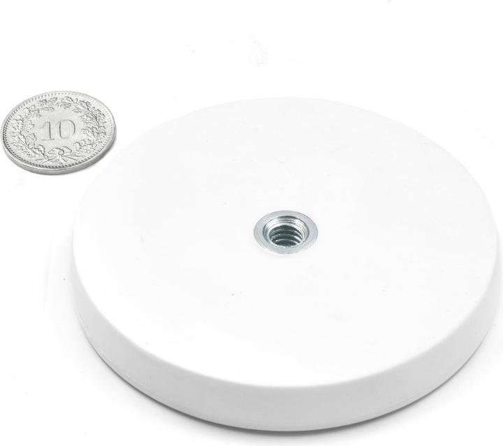 Actual product image Supermagnete Magnet system round rubber-coated with internal thread (1x)