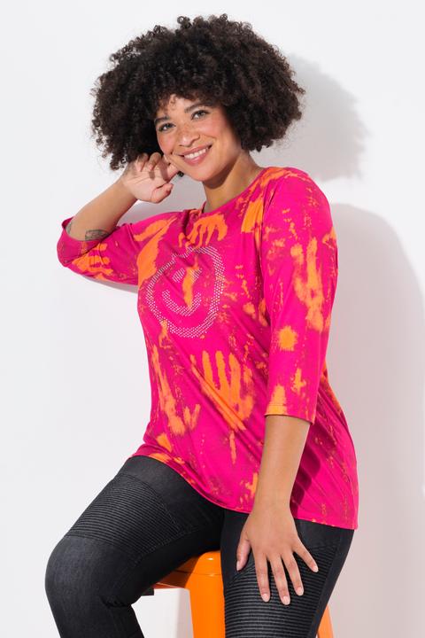 Produktbild Angel of Style T-Shirt, Straight Fit, Smiley, Batik-Muster (44)