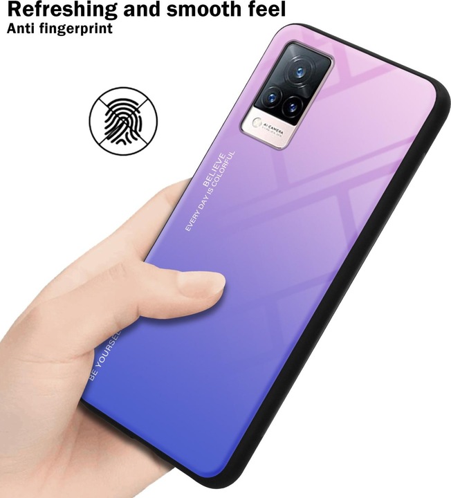 Productafbeelding Cadorabo TPU 2 Kleuren Glazen Hoesje (Vivo V21)