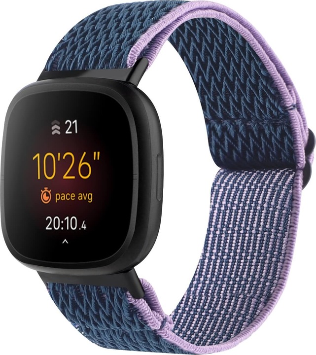 Actual product image Cover-Discount Fitbit Versa 4 / Sense 2 - Nylon Replacement Bracelet Dark Blue (Nylon, Versa 3, Sense)