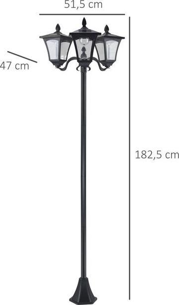 Produktbild Swisshandel24 Solar Gartenlaterne mit 3 flammig Laterne Solarlaterne Wegleuchte mit LED 120 Lumen IP44 201 Edelsta (120 lm, IP44)