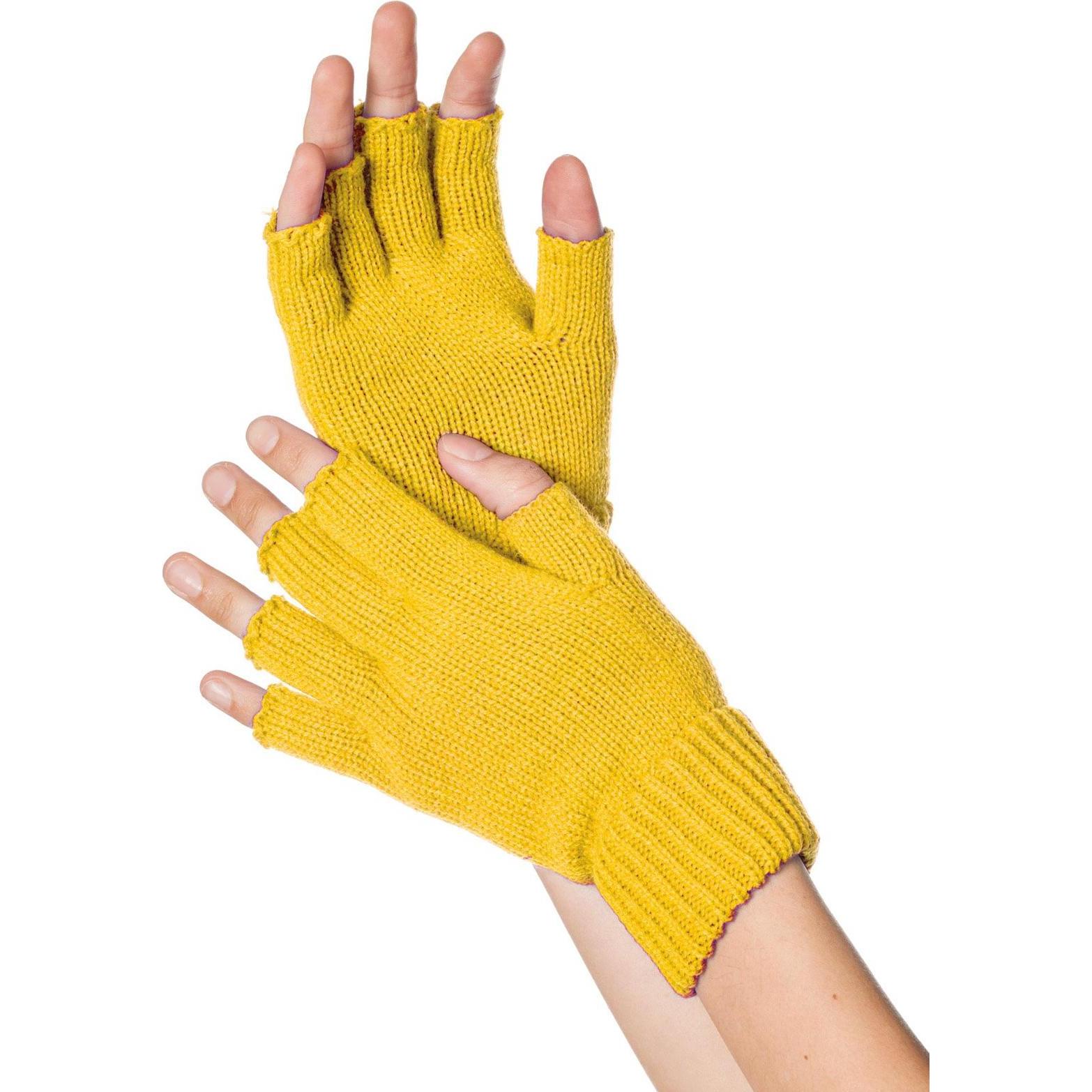 Metamorph Fingerlose Strickhandschuhe gelb