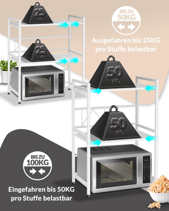 Immagine prodotto Heldenwunder Mikrowellenregal (3-stufig) Schwarz (64 x 32 x 80 cm)