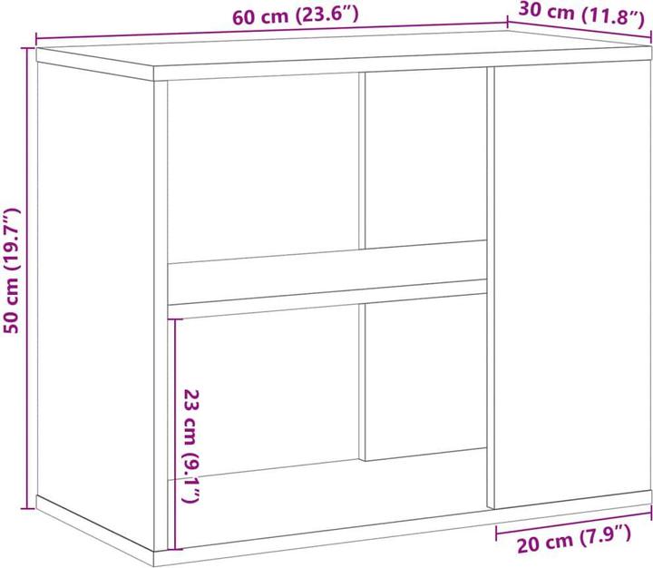 Produktbild vidaXL Beistellschrank -Optik (60 x 30 x 50 cm)