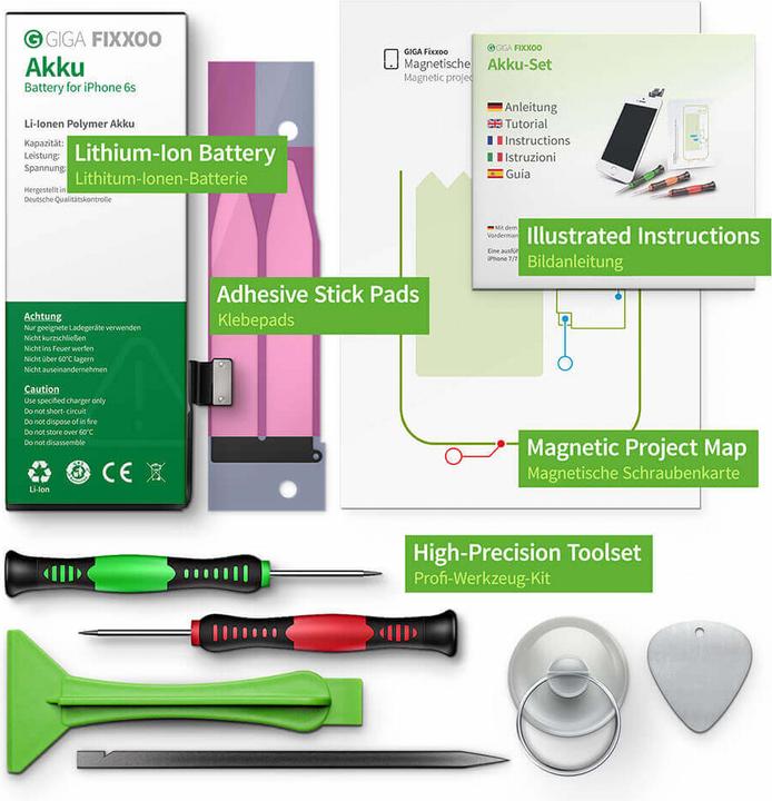 Actual product image Giga Fixxoo iPhone 6s Battery Complete Set (Rechargeable battery, iPhone 6s)