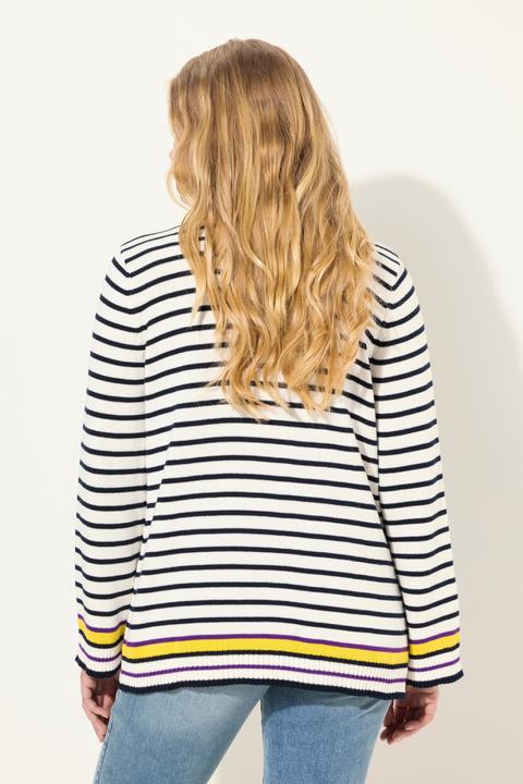 Image du produit Laurasøn Pull en maille rayé, col rond et manches longues (M)