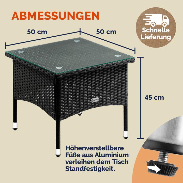 Image du produit Casaria Table de jardin en poly rotin