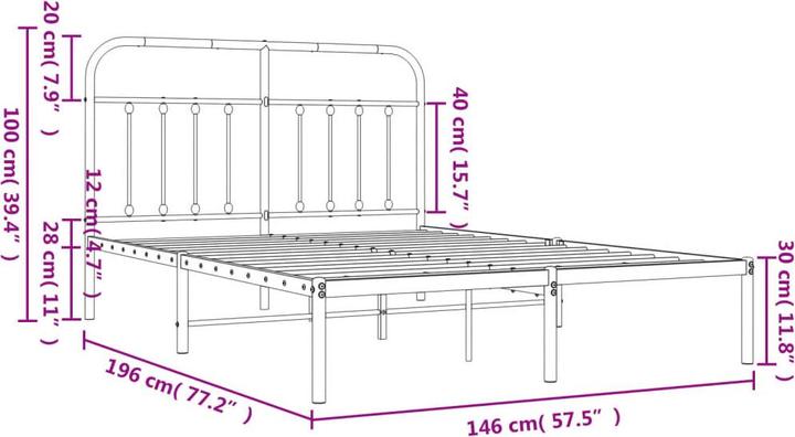 Image du produit vidaXL Bettgestell (140 x 190 cm)