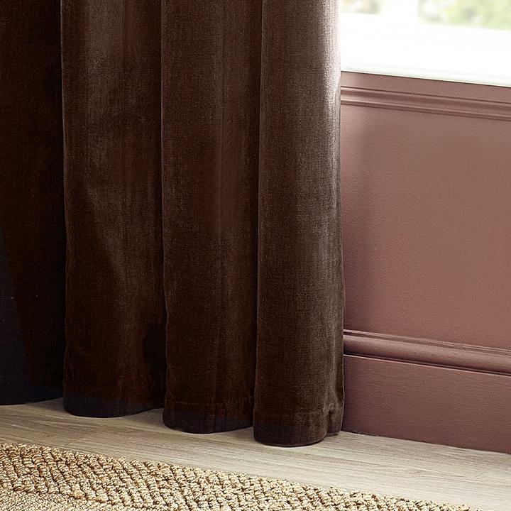 Actual product image Yard Chenille Velvet Eyelet Curtains (229 x 229 cm)