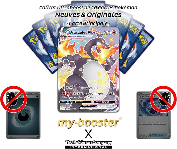 Image du produit My-booster Dracaufeu VMAX Shiny Pleine Page - Destinées Radieuses - 10 Cartes Pokémon Françaises (Français, Coffret & Collection)