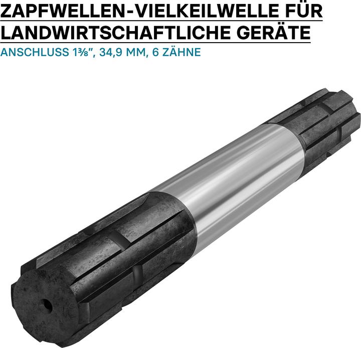 Image du produit Wiltec Arbre cannelé pour Arbre de transmission B2 300mm Multiples Rainures 1 3/8" 6 Dent Tracteur Car (Accessoires pour tracteurs)