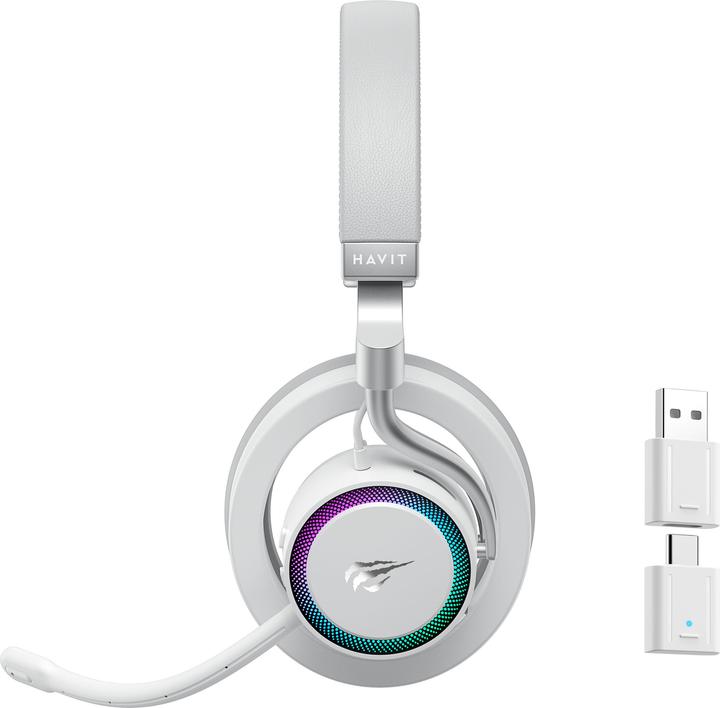 Actual product image Havit Fuxi-H8 - Kabelgebundene/kabellose Gaming-Kopfhörer (weiss) (Cable, Wireless)