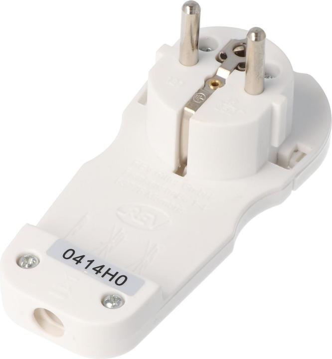 Actual product image AccuCell Schuko flat plug extra flat white Schuko angled plug