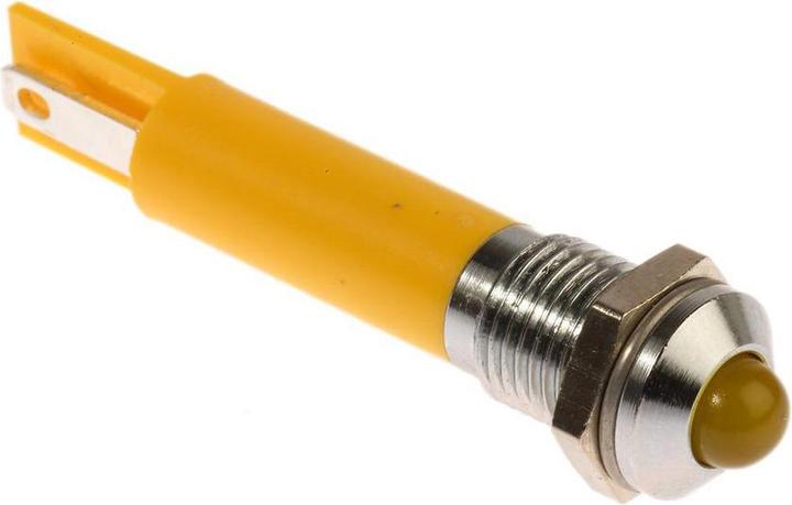 Produktbild RS PRO LED erhaben 8mm chrom 230Vac gelb