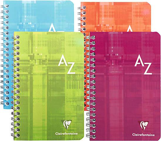 Actual product image Clairefontaine Spiral notebook with index A -Z (Special, Checked, Soft cover)