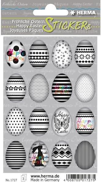 Magni Ostersticker DECOR Eierset schwarz weiss (3 x)
