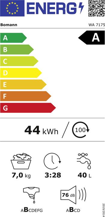 Energie-Label Bomann BOM WA 7175 (7 kg, Links)