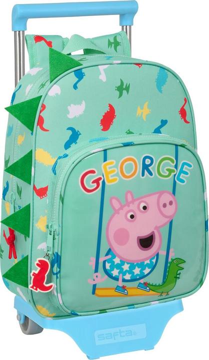 Peppa Pig Schulrucksack mit Rädern George Minze 26 x 34 x 11 cm