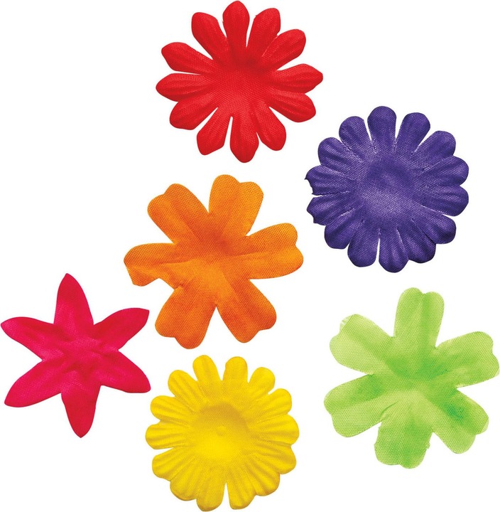 Actual product image Colorations Colourful fabric flowers, 300 pieces.