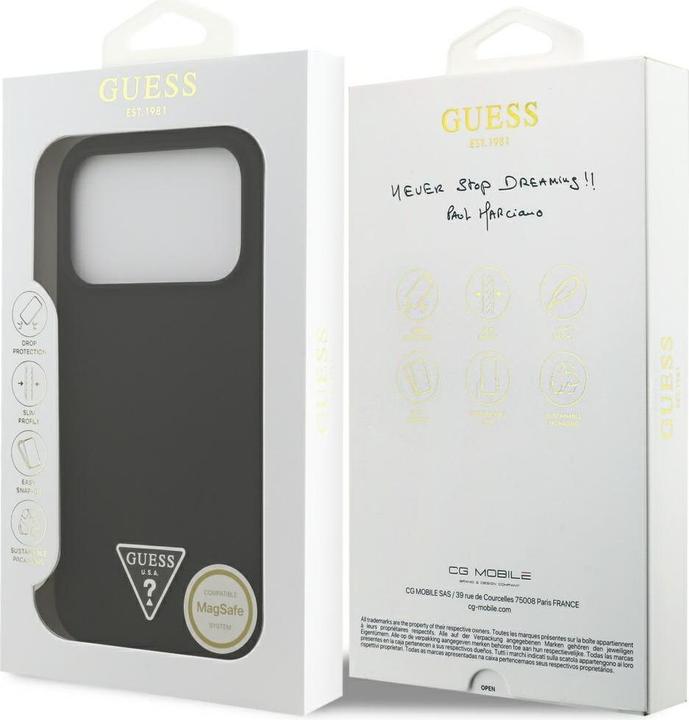 Produktbild Guess - Silicone Triangle Logo MagSafe (GUHMP17XSCTRLMK) - iPhone 17 Pro Max - Black (Apple iPhone 17 Pro Max)