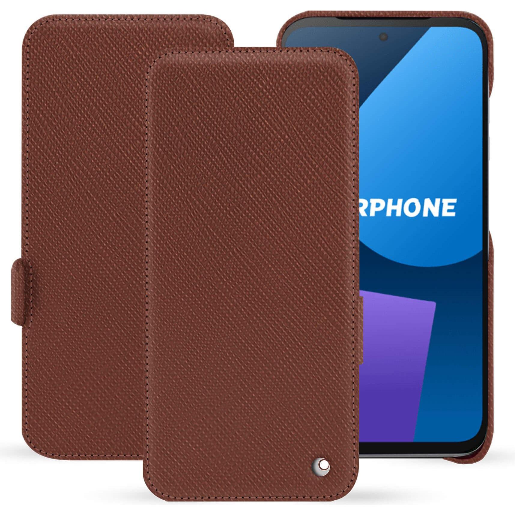 Noreve Lederschutzhülle horizontal (OnePlus 5), Smartphone Hülle, Braun