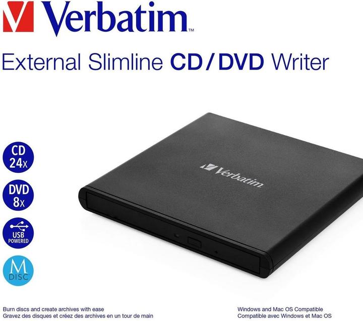 Produktbild Verbatim Externer Slimline CD-DVD-Brenner (DVD Brenner)
