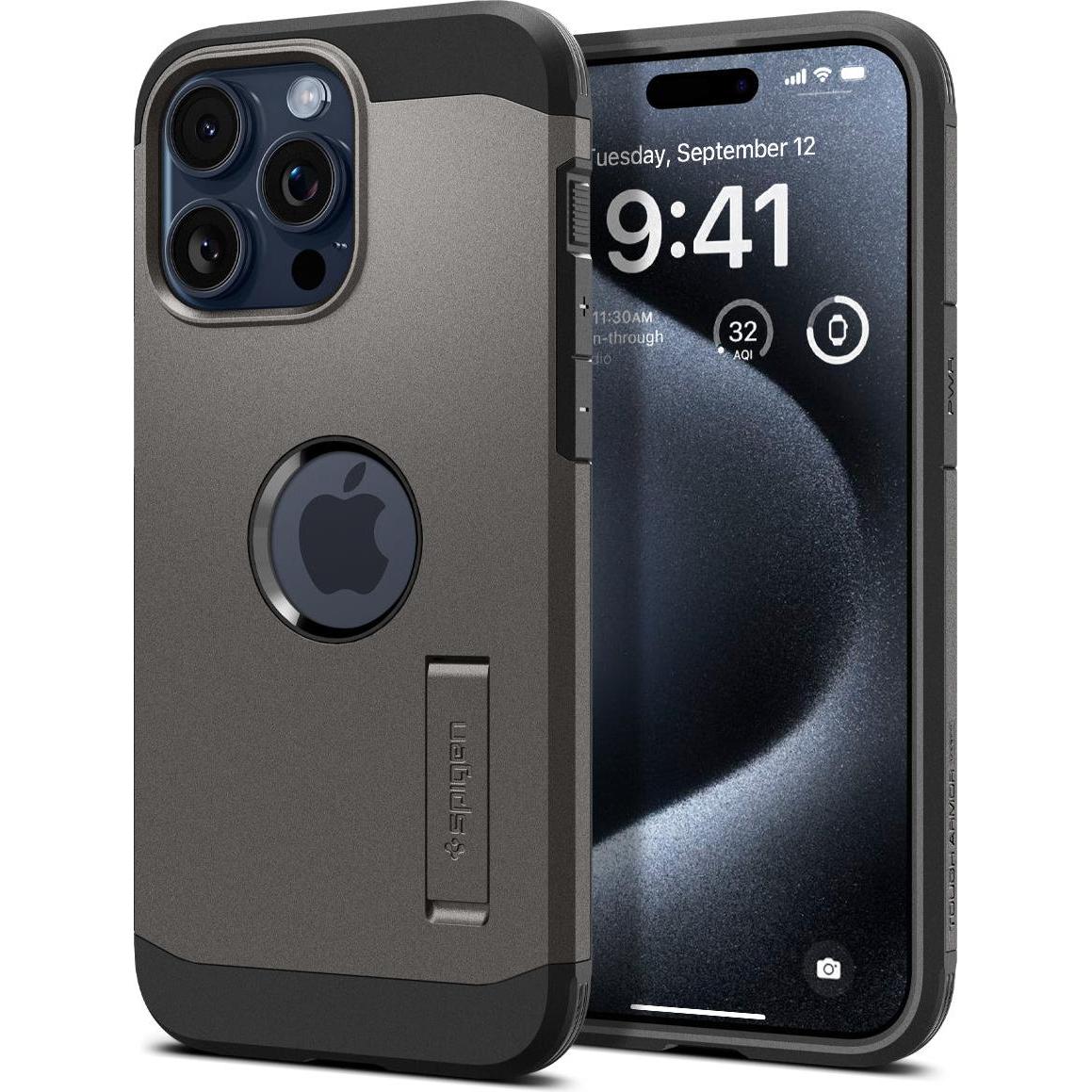 Spigen ACS06593 (Apple iPhone 15 Pro Max), Smartphone Hülle, Grau