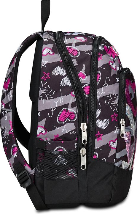 Actual product image Seven Advanced School Backpack Draft Heart Black (32 l)