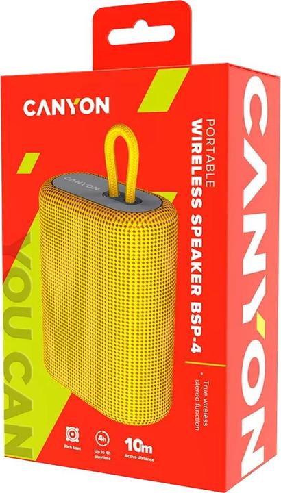 Actual product image Canyon BSP-4, Bluetooth Speaker, BT V5.0, BLUETRUM AB5365A, TF card support, Type-C USB port, 1200mAh polym (4 h)
