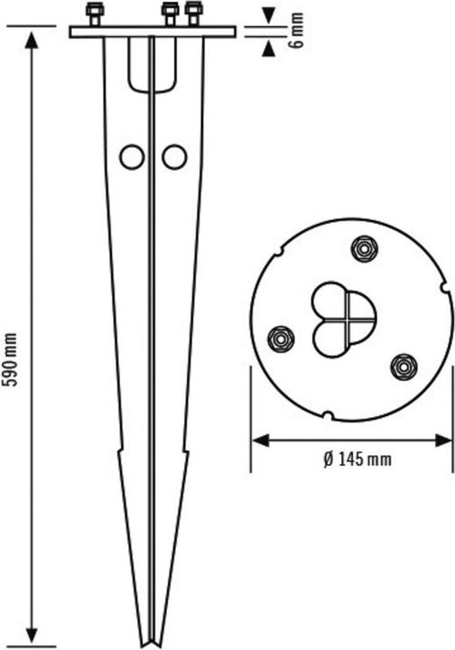 Actual product image Esylux Concrete anchor zinc ST Ø145mm H590mm