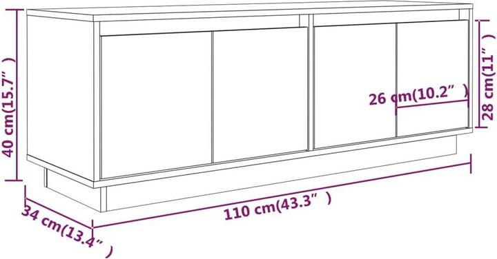 Produktbild vidaXL TV-Schrank (110 x 34 x 40 cm)