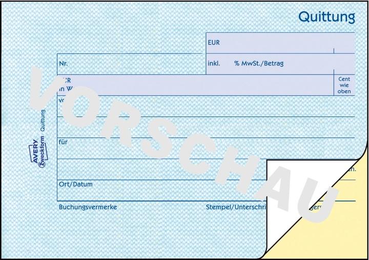 Produktbild Avery Quittung inkl. MwSt. (40 x)