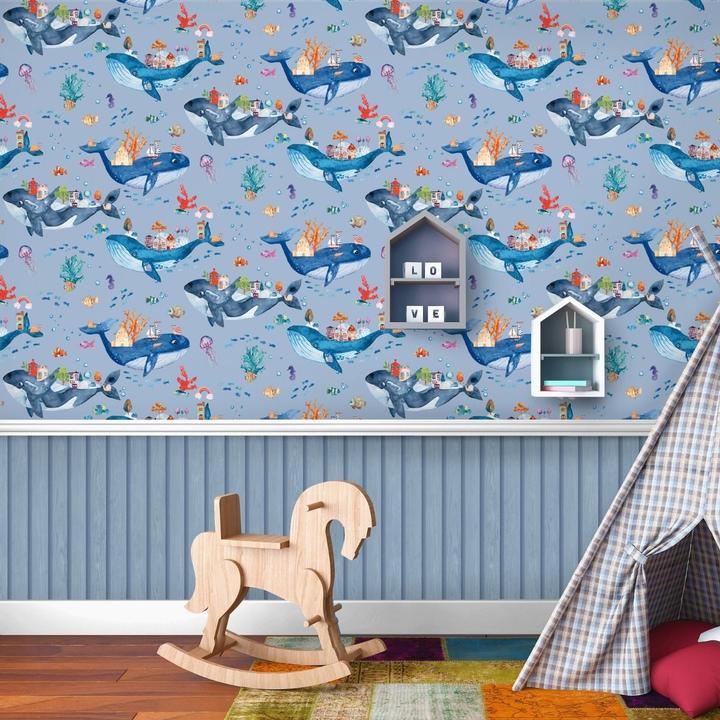 Actual product image Holden Décor Whale Wallpaper (53 x 1000 cm)