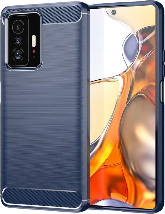 Cover-Discount Xiaomi 11T - metal carbon look hull blue (Xiaomi 11T)