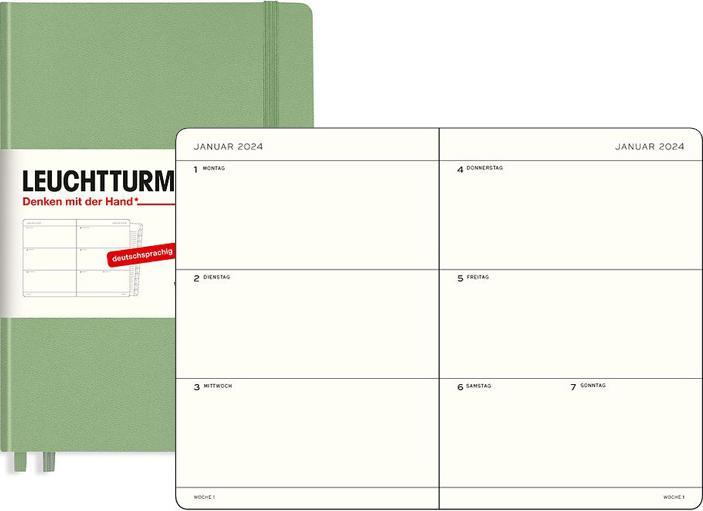 Immagine prodotto Leuchtturm1917 FARO 1W/2S MEDIO SC SAGE (A5, 1 settimana / 2 pagine)