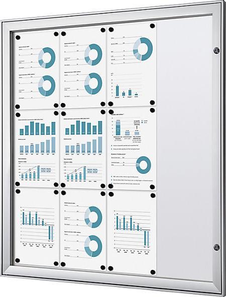 Image du produit eurokraft pro Vitrine d'affichage avec porte battante (Tableau magnétique, Tableau d'affichage, 96 x 100,5 cm)