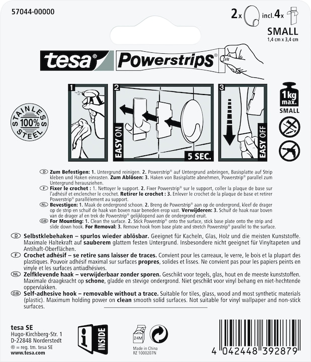 Actual product image tesa Powerstrips hook SMALL metal round
