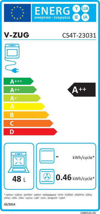 Energy Label V-Zug 2303100002