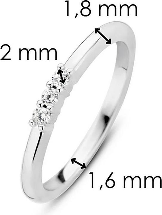 Produktbild Ti Sento Milano Ring mit drei Zirkonia 12133ZI (56, 925 Silber)