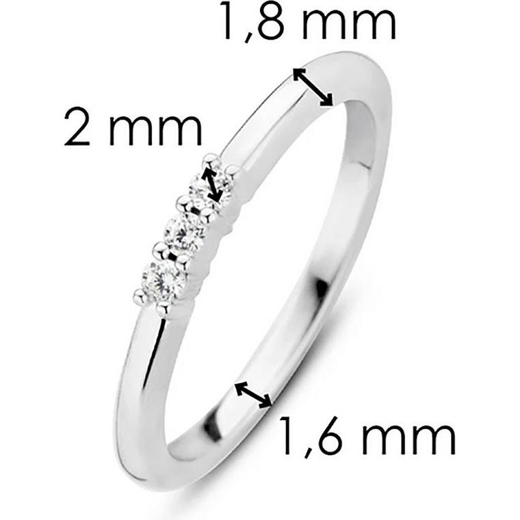 Thumbnail - Ti Sento Milano, Ring, Ring mit drei Zirkonia 12133ZI, (56, 925 Silber)