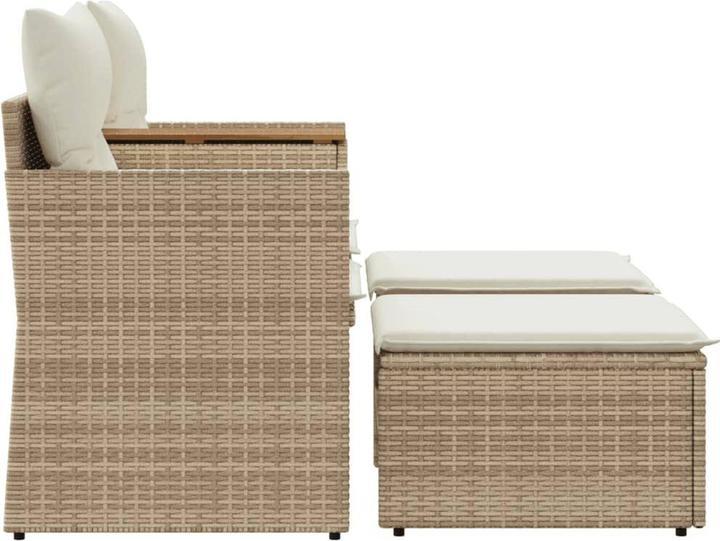 Produktbild vidaXL Gartensofa 2-Sitzer mit Hockern