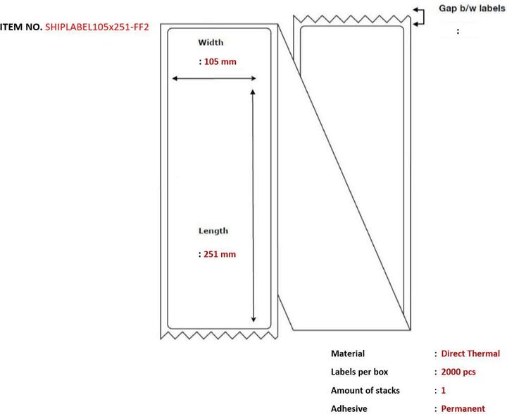 Produktbild Capture Ship-label 105 x 251mm