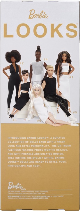 Productafbeelding Barbie Signature Looks Doll: Petite (kort zwart haar).
