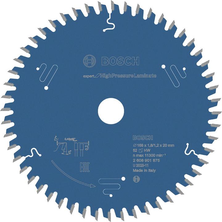 Actual product image Bosch Professional Zubehör Circular saw blade Expert for High Pressure Laminate 168 x 20 x 1.8/1.2 mm, T52