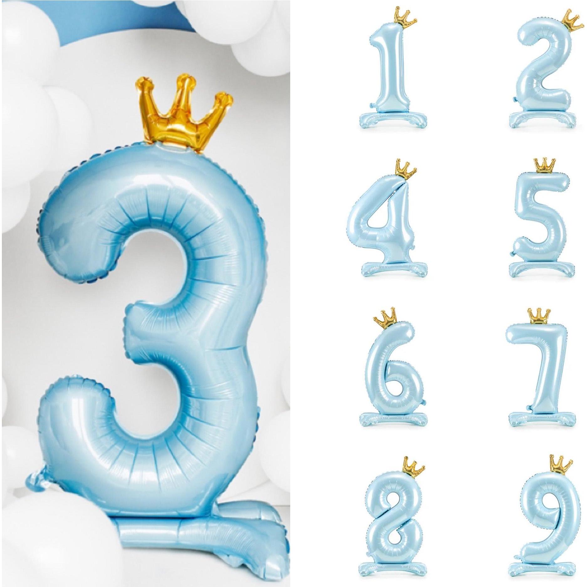 Thumbnail - Partydeco Ballon Zahl 2 auf fuss - Blau
