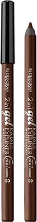 Actual product image Deborah Milano Milano Kajal 2-in-1 Eyeliner and Waterproof Eyeliner 02 Brown 1.21g (02 Brown)
